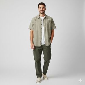 PATAGONIA - Green and Cream Checkered Button Down Shirt
